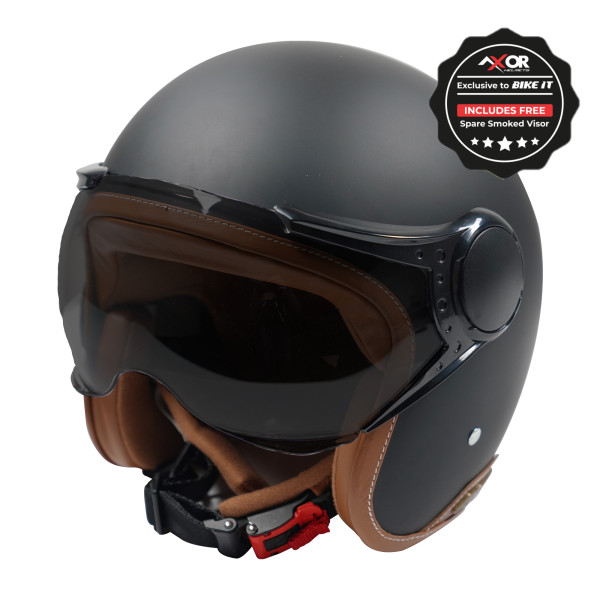 Axor Axor helmet jet open face - matt black / brown - small